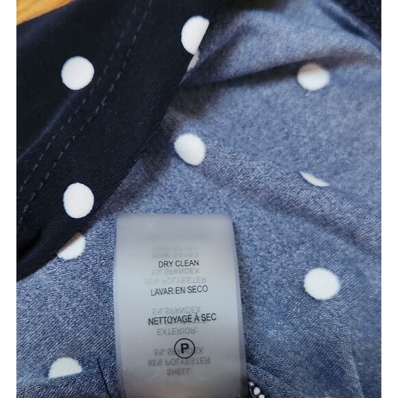 Tommy Hilfiger Navy Blue White Polka Dot Button Down Top Tank Blouse Sz M - Picture 4 of 8